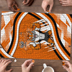 Wests Tigers Rugby Mascot Puzzle Fierce Athlete Graphic in Sports Style