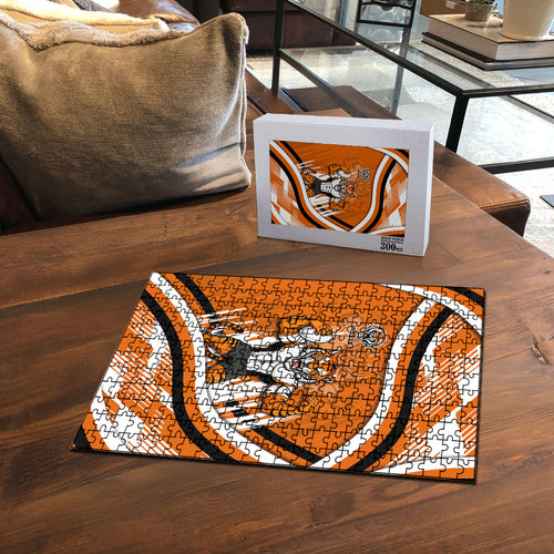 Wests Tigers Rugby Mascot Puzzle Fierce Athlete Graphic in Sports Style