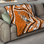 Wests Tigers Rugby Mascot Quilt Fierce Athlete Graphic in Sports Style