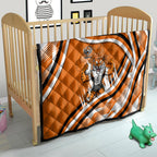 Wests Tigers Rugby Mascot Quilt Fierce Athlete Graphic in Sports Style
