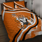 Wests Tigers Rugby Mascot Quilt Bed Set Fierce Athlete Graphic in Sports Style