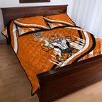 Wests Tigers Rugby Mascot Quilt Bed Set Fierce Athlete Graphic in Sports Style