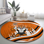Wests Tigers Rugby Mascot Round Carpet Fierce Athlete Graphic in Sports Style