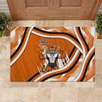 Wests Tigers Rugby Mascot Rubber Doormat Fierce Athlete Graphic in Sports Style