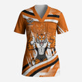 Wests Tigers Rugby Mascot Scrub Top Fierce Athlete Graphic in Sports Style