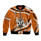 Wests Tigers Rugby Mascot Sleeve Zip Bomber Jacket Fierce Athlete Graphic in Sports Style