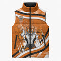 Wests Tigers Rugby Mascot Sleeveless Puffer Jacket Fierce Athlete Graphic in Sports Style