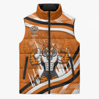 Wests Tigers Rugby Mascot Sleeveless Puffer Jacket Fierce Athlete Graphic in Sports Style