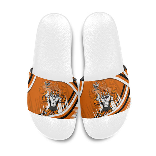 Wests Tigers Rugby Mascot Slide Sandals Fierce Athlete Graphic in Sports Style