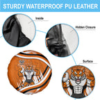 Wests Tigers Rugby Mascot Spare Tire Cover Fierce Athlete Graphic in Sports Style