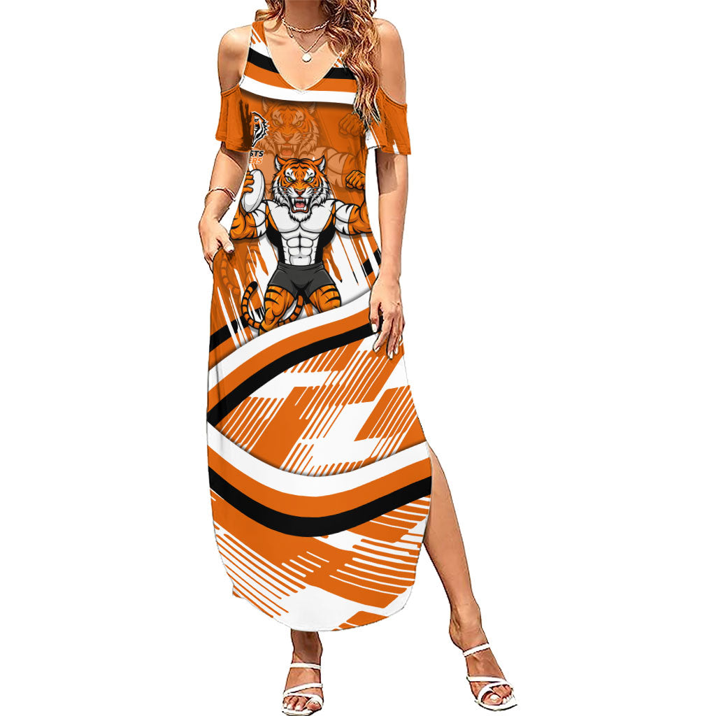 Wests Tigers Rugby Mascot Summer Maxi Dress Fierce Athlete Graphic in Sports Style