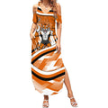Wests Tigers Rugby Mascot Summer Maxi Dress Fierce Athlete Graphic in Sports Style