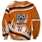 Wests Tigers Rugby Mascot Sweatshirt Fierce Athlete Graphic in Sports Style