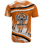 Wests Tigers Rugby Mascot T Shirt Fierce Athlete Graphic in Sports Style