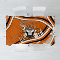 Wests Tigers Rugby Mascot Tablecloth Fierce Athlete Graphic in Sports Style