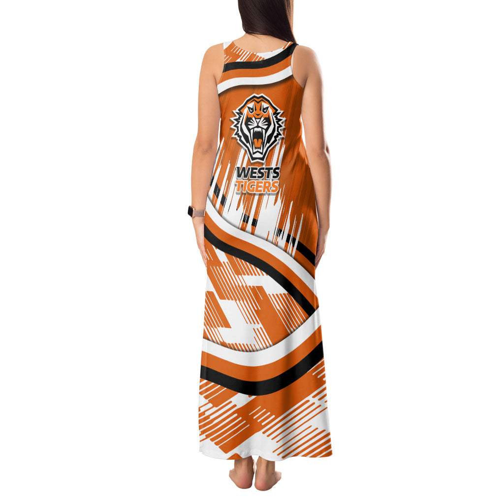 Wests Tigers Rugby Mascot Tank Maxi Dress Fierce Athlete Graphic in Sports Style