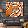 Wests Tigers Rugby Mascot Tapestry Fierce Athlete Graphic in Sports Style