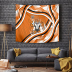 Wests Tigers Rugby Mascot Tapestry Fierce Athlete Graphic in Sports Style