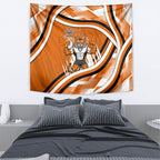 Wests Tigers Rugby Mascot Tapestry Fierce Athlete Graphic in Sports Style