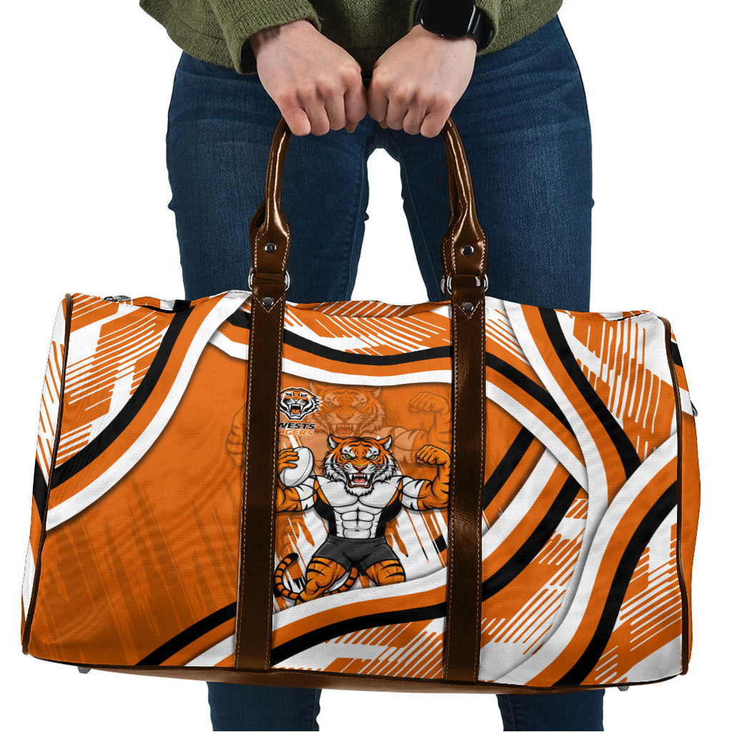 Wests Tigers Rugby Mascot Travel Bag Fierce Athlete Graphic in Sports Style