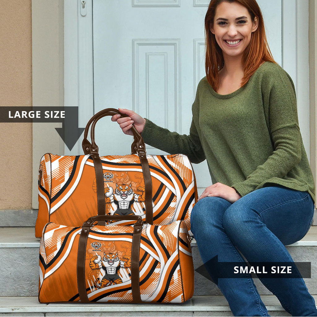 Wests Tigers Rugby Mascot Travel Bag Fierce Athlete Graphic in Sports Style