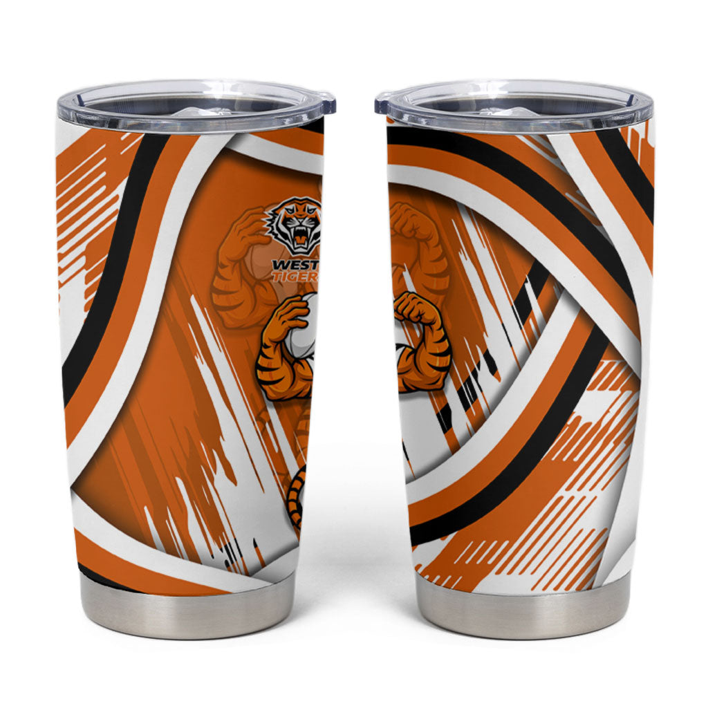 Wests Tigers Rugby Mascot Tumbler Cup Fierce Athlete Graphic in Sports Style