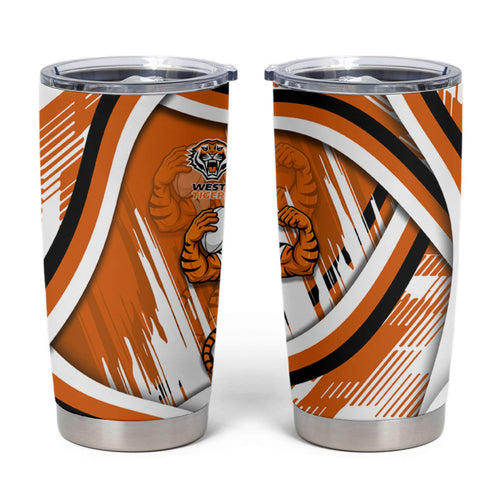 Wests Tigers Rugby Mascot Tumbler Cup Fierce Athlete Graphic in Sports Style