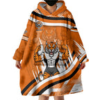 Wests Tigers Rugby Mascot Wearable Blanket Hoodie Fierce Athlete Graphic in Sports Style