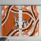 Wests Tigers Rugby Mascot Window Curtain Fierce Athlete Graphic in Sports Style