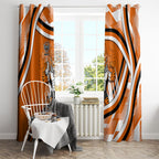 Wests Tigers Rugby Mascot Window Curtain Fierce Athlete Graphic in Sports Style