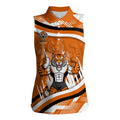Wests Tigers Rugby Mascot Women Sleeveless Polo Shirt Fierce Athlete Graphic in Sports Style