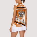 Wests Tigers Rugby Mascot Women Sleeveless Polo Shirt Fierce Athlete Graphic in Sports Style