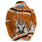Wests Tigers Rugby Mascot Zip Hoodie Fierce Athlete Graphic in Sports Style