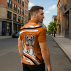 Wests Tigers Rugby Mascot Zipper Polo Shirt Fierce Athlete Graphic in Sports Style