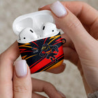 Adelaide Crows Australian Football AirPods Case Fierce Mascot Spirit With Indigenous Pattern Art