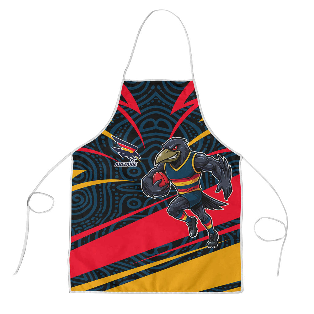 Adelaide Crows Australian Football Apron Fierce Mascot Spirit With Indigenous Pattern Art