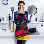 Adelaide Crows Australian Football Apron Fierce Mascot Spirit With Indigenous Pattern Art