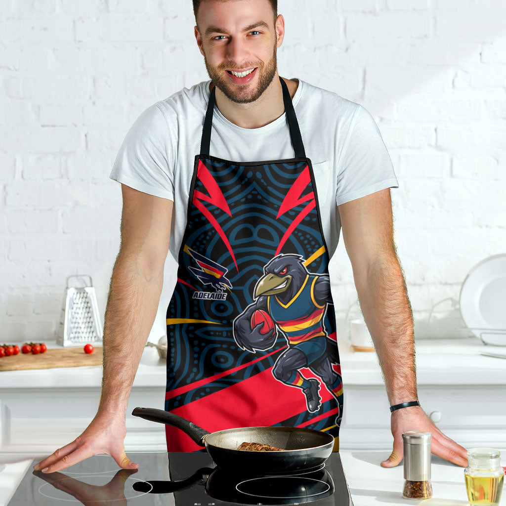 Adelaide Crows Australian Football Apron Fierce Mascot Spirit With Indigenous Pattern Art
