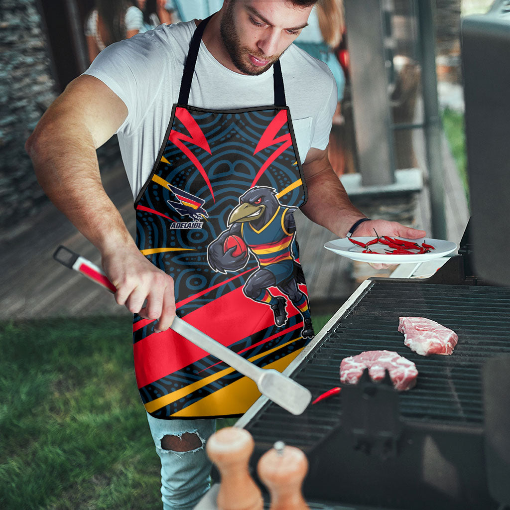 Adelaide Crows Australian Football Apron Fierce Mascot Spirit With Indigenous Pattern Art