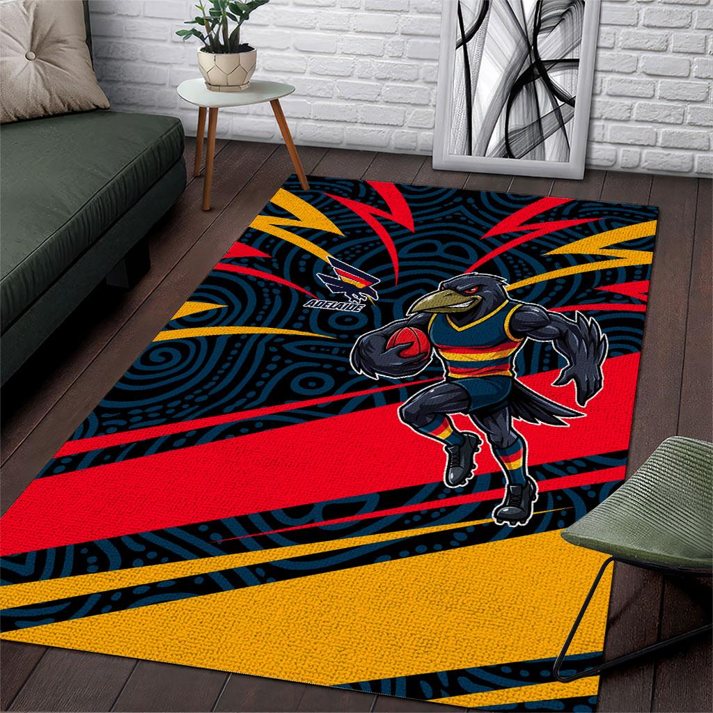 Adelaide Crows Australian Football Area Rug Fierce Mascot Spirit With Indigenous Pattern Art
