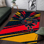 Adelaide Crows Australian Football Area Rug Fierce Mascot Spirit With Indigenous Pattern Art