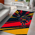 Adelaide Crows Australian Football Area Rug Fierce Mascot Spirit With Indigenous Pattern Art