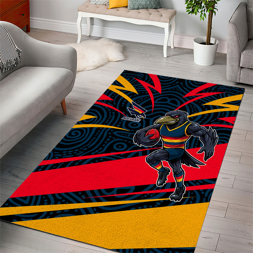 Adelaide Crows Australian Football Area Rug Fierce Mascot Spirit With Indigenous Pattern Art