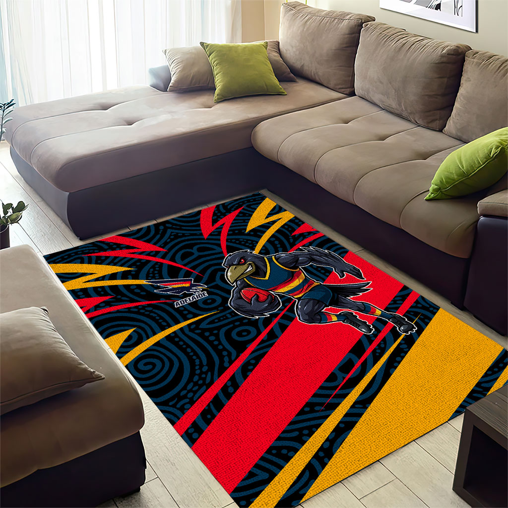 Adelaide Crows Australian Football Area Rug Fierce Mascot Spirit With Indigenous Pattern Art