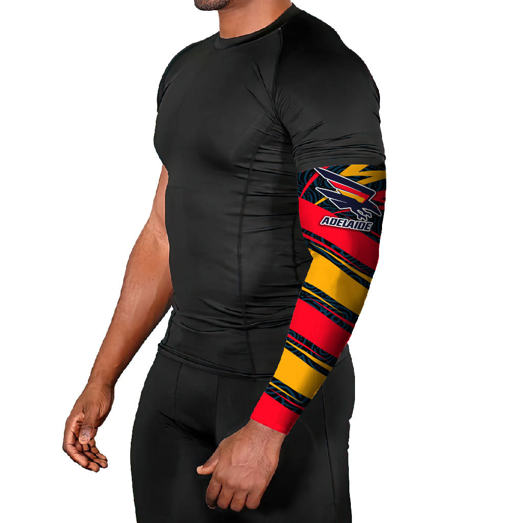 Adelaide Crows Australian Football Arm Sleeves Fierce Mascot Spirit With Indigenous Pattern Art