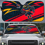 Adelaide Crows Australian Football Auto Sun Shade Fierce Mascot Spirit With Indigenous Pattern Art
