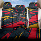 Adelaide Crows Australian Football Back Car Seat Cover Fierce Mascot Spirit With Indigenous Pattern Art