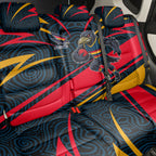 Adelaide Crows Australian Football Back Car Seat Cover Fierce Mascot Spirit With Indigenous Pattern Art