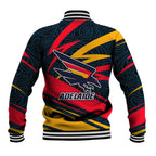Adelaide Crows Australian Football Baseball Jacket Fierce Mascot Spirit With Indigenous Pattern Art