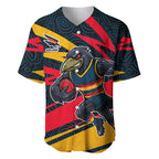 Adelaide Crows Australian Football Baseball Jersey Fierce Mascot Spirit With Indigenous Pattern Art